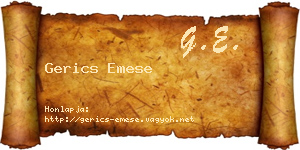 Gerics Emese névjegykártya
